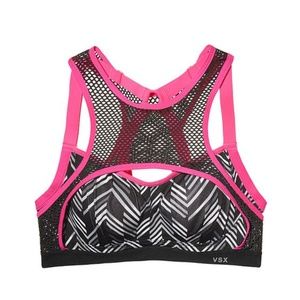 Victoria's Secret Pink and Black Sports Bra